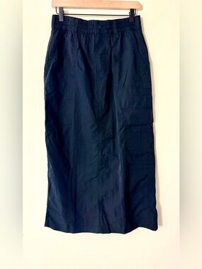Offline by aerie Black Nylon Parachute Midi Cargo Style Skirt, size M New NWT